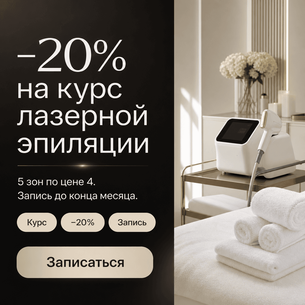 −20% на курс лазерной эпиляции