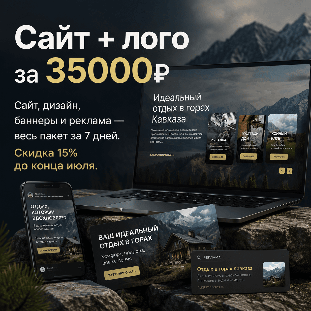 Сайт + лого за 35 000 ₽
